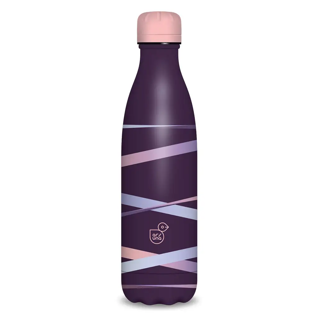 imagen de Ars Una: Botella de metal de doble pared morada Ribbon 500ml 1