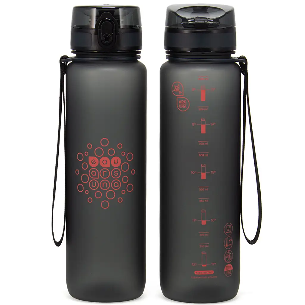 imagen de Ars Una: Botella de motivación gris oscuro sin BPA 1000ml 2