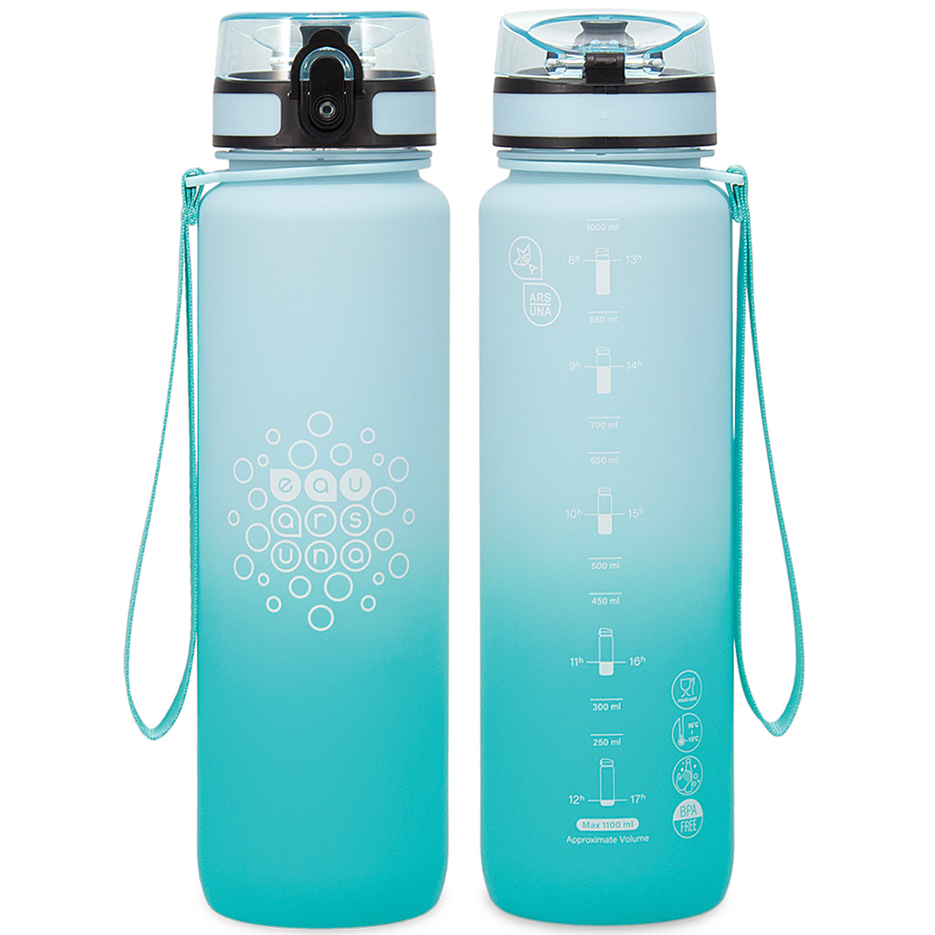 imagen de Ars Una: Botella de motivación mate de color degradado sin BPA - 1000 ml - Hielo 2