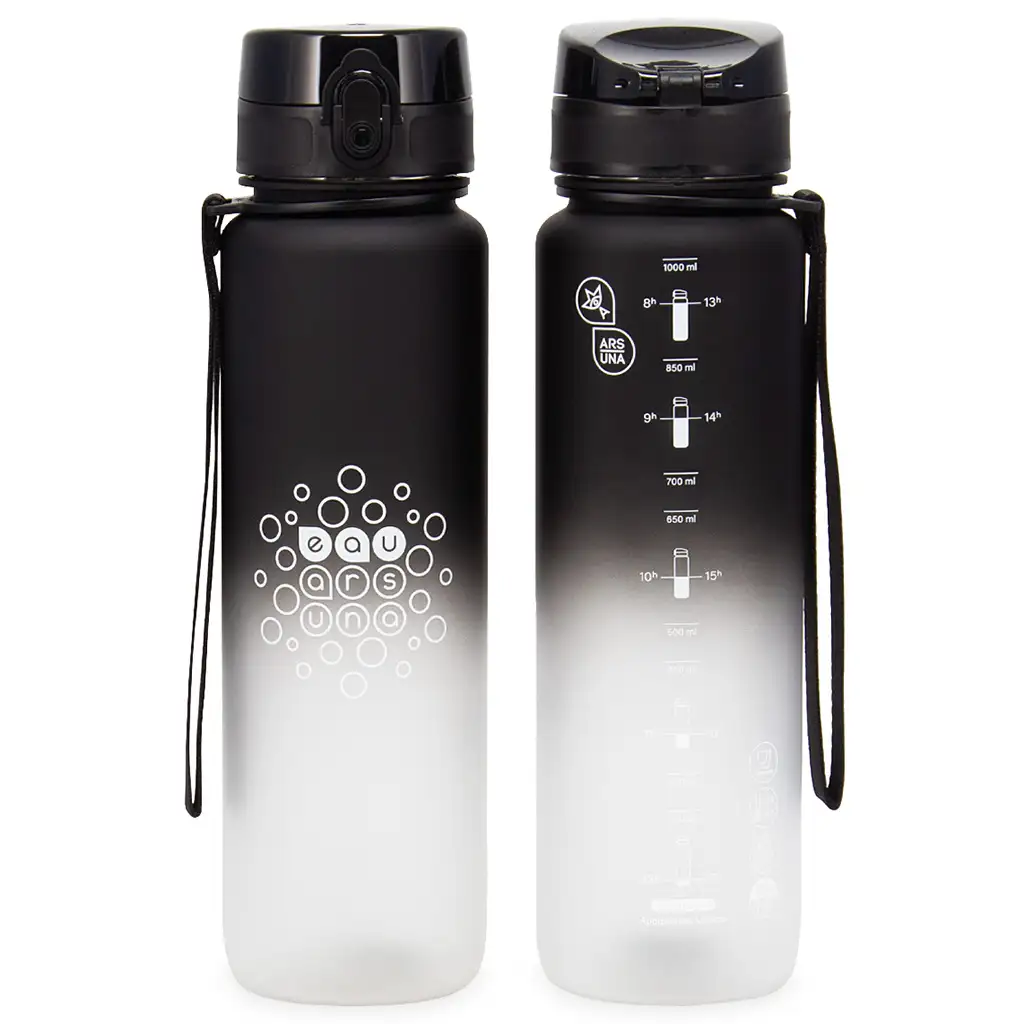 imagen de Ars Una: Botella de motivación negra-blanca libre de BPA 1000ml 2