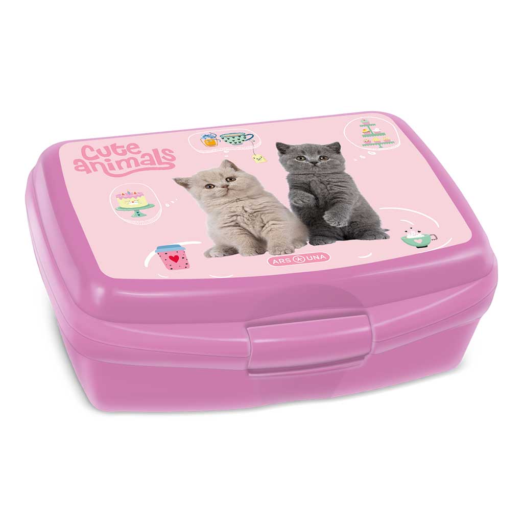 imagen de Ars Una: Caja de almuerzo de fiesta de té de animales lindos de gato 16,5x6x13,5cm 1