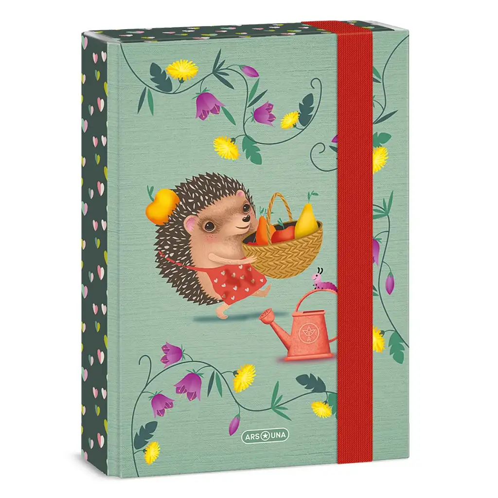 imagen de Ars Una: Caja de cuadernos A5 con diseño de erizo de manzana 1