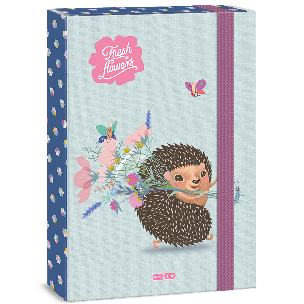 imagen de Ars Una: Caja de cuadernos con estampado de erizo Fresh flowers A/4 1