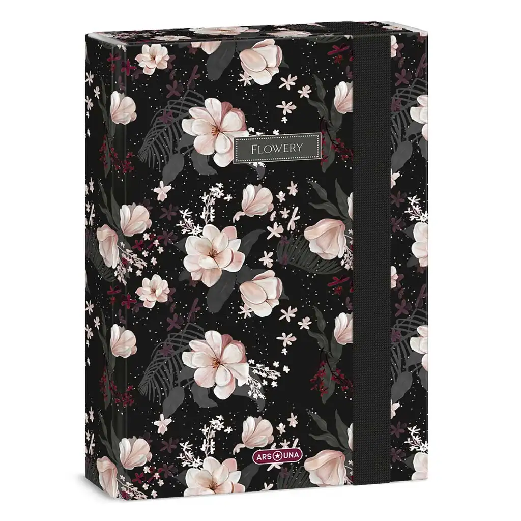 imagen de Ars Una: Caja de cuadernos Flowery Black A/5 1