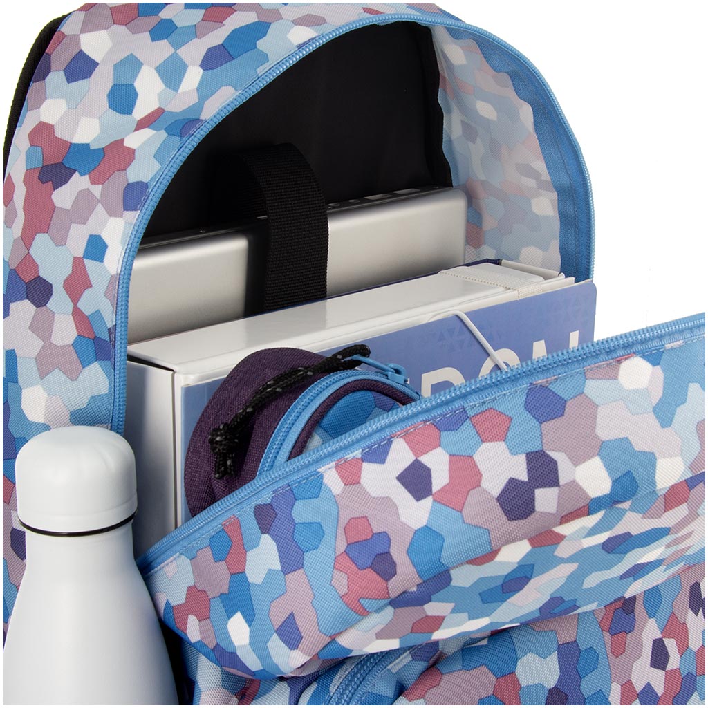 imagen de Ars Una: Caleidoscopio-azul mochila escolar AU-14 32x51x25cm 8