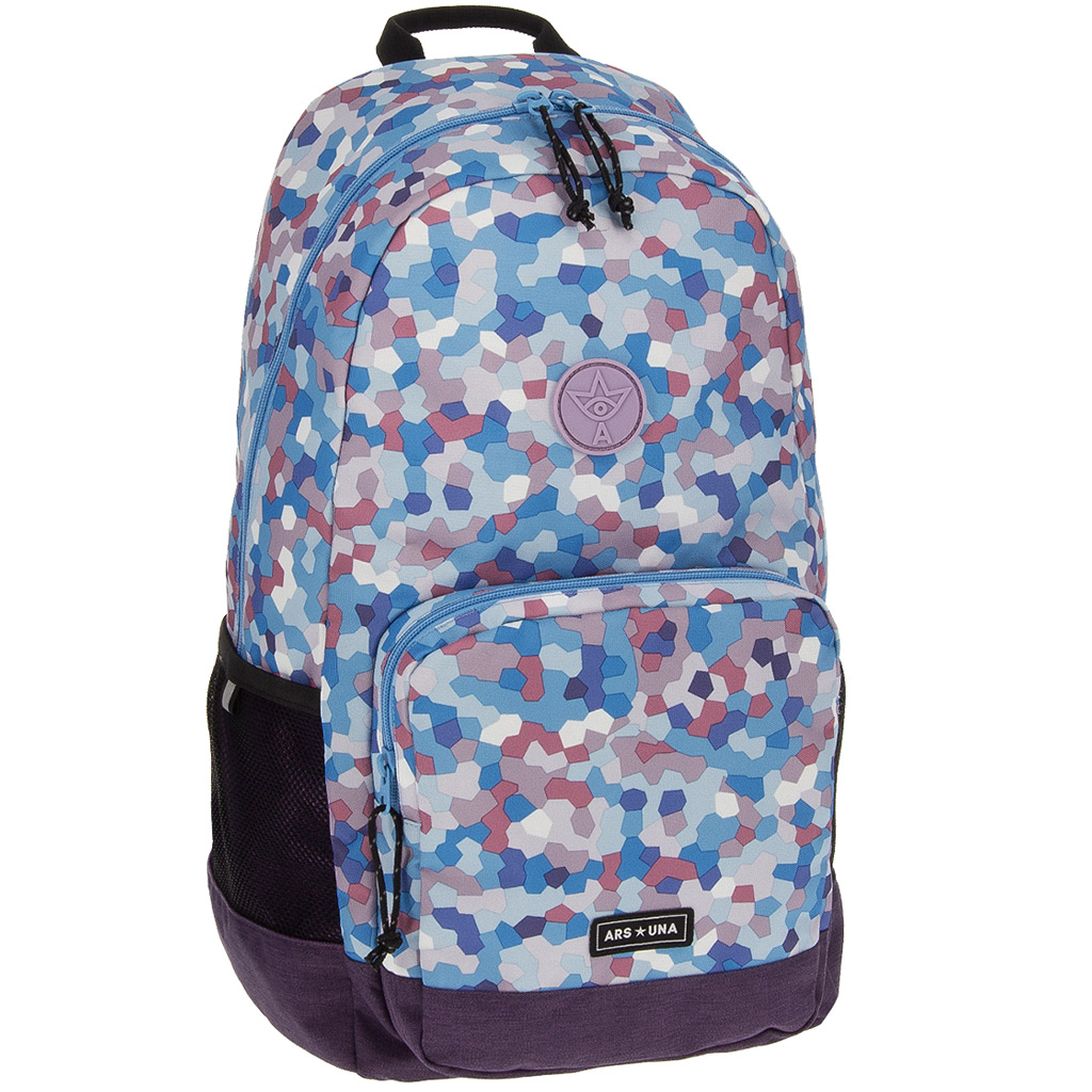 imagen de Ars Una: Caleidoscopio-azul mochila escolar AU-14 32x51x25cm 1