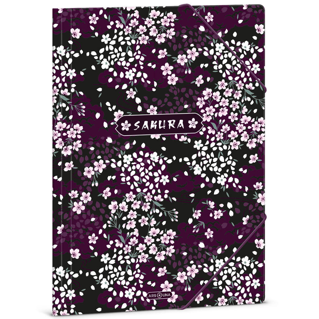 imagen de Ars Una: Carpeta con goma de flores de sakura tamaño A/4 1