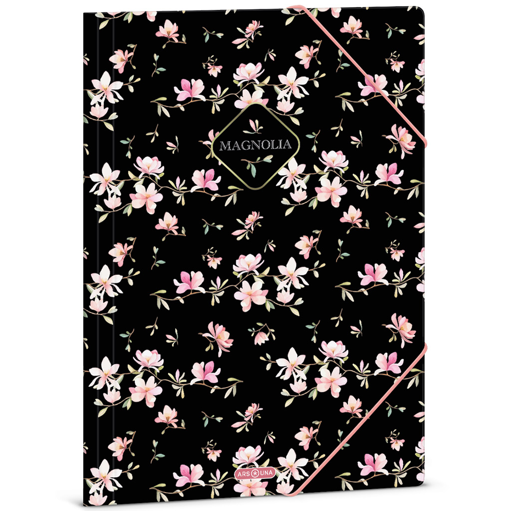 imagen de Ars Una: Carpeta de goma con flores de magnolia tamaño A/4 1