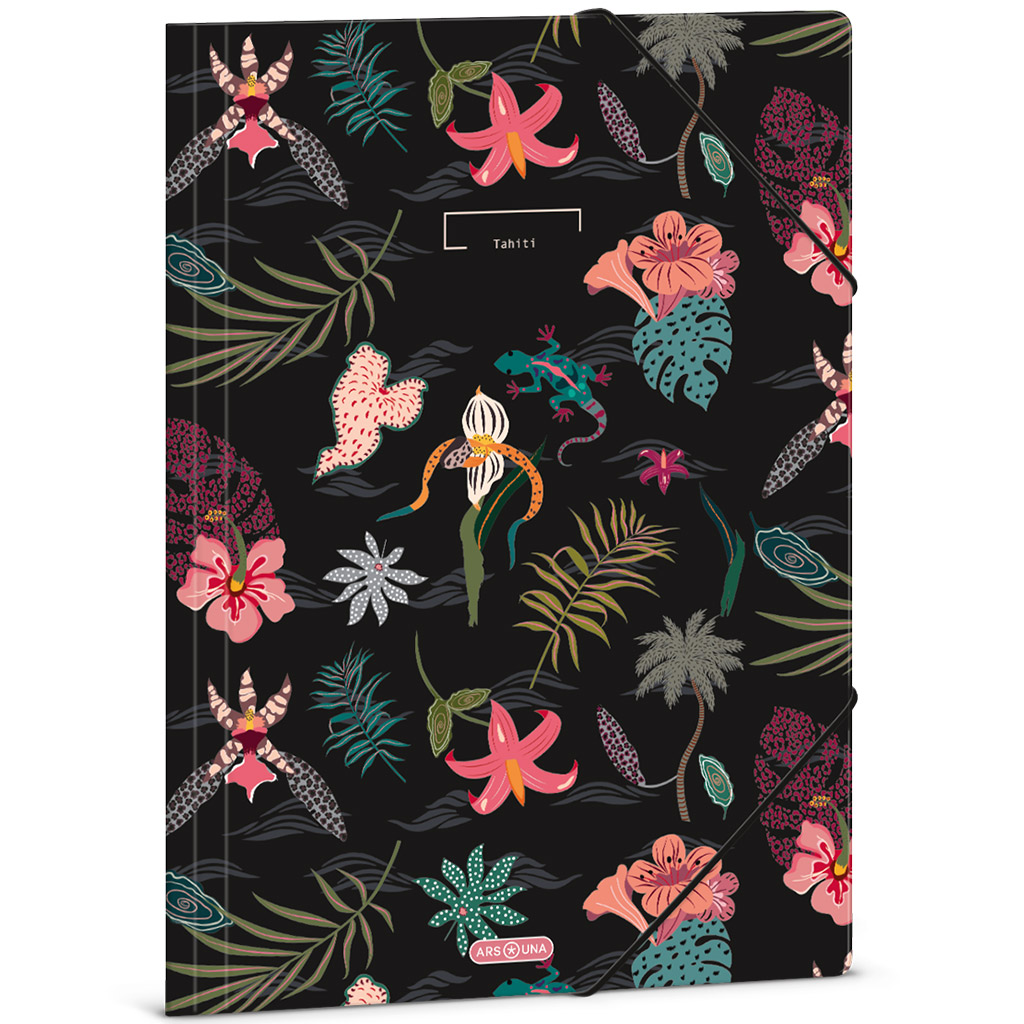 imagen de Ars Una: Carpeta elástica con flores de Tahití A/4 1