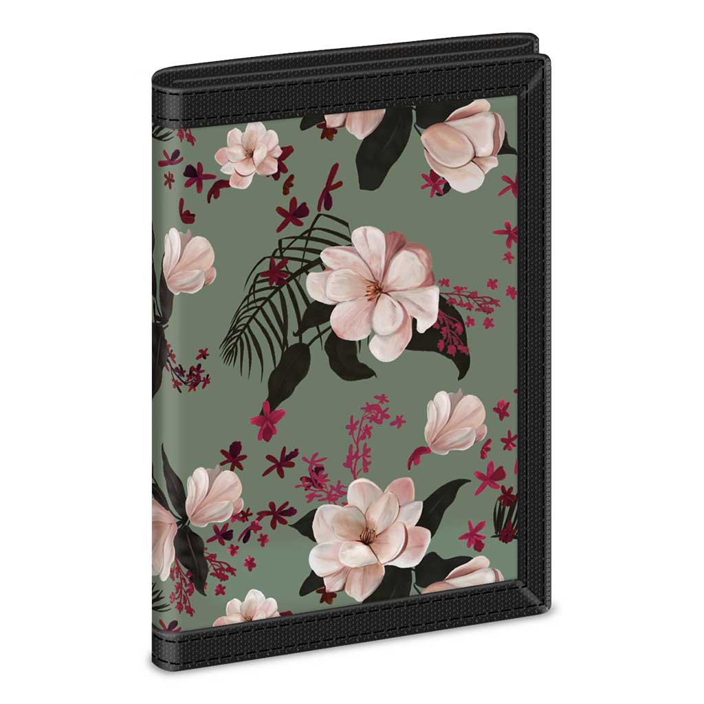 imagen de Ars Una: Cartera verde floreada 9x12,5x2cm 1