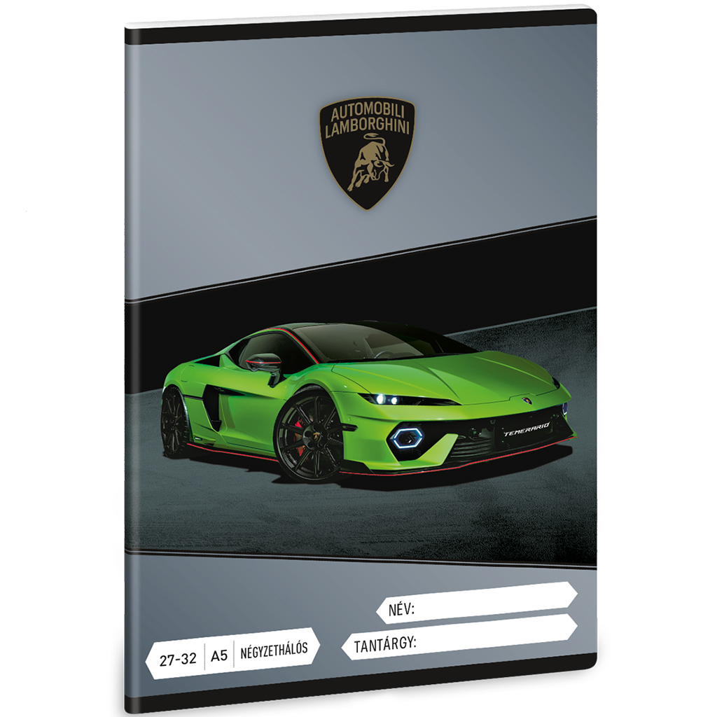 imagen de Ars Una: Cuaderno de cuadros con diseño de Lamborghini verde A/5 27-32 1