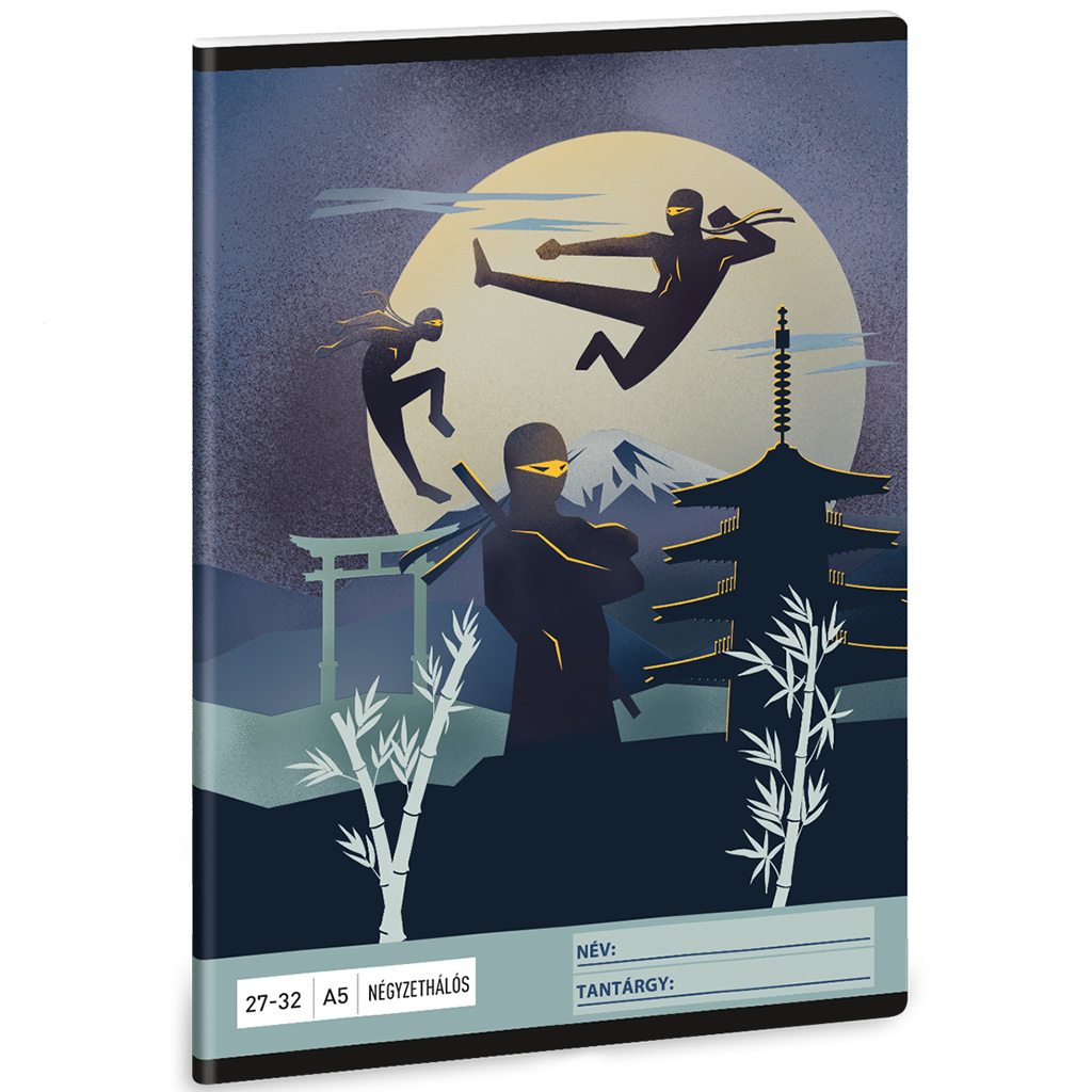 imagen de Ars Una: Cuaderno de cuadros Ninjas in the Dark A/5 27-32 1