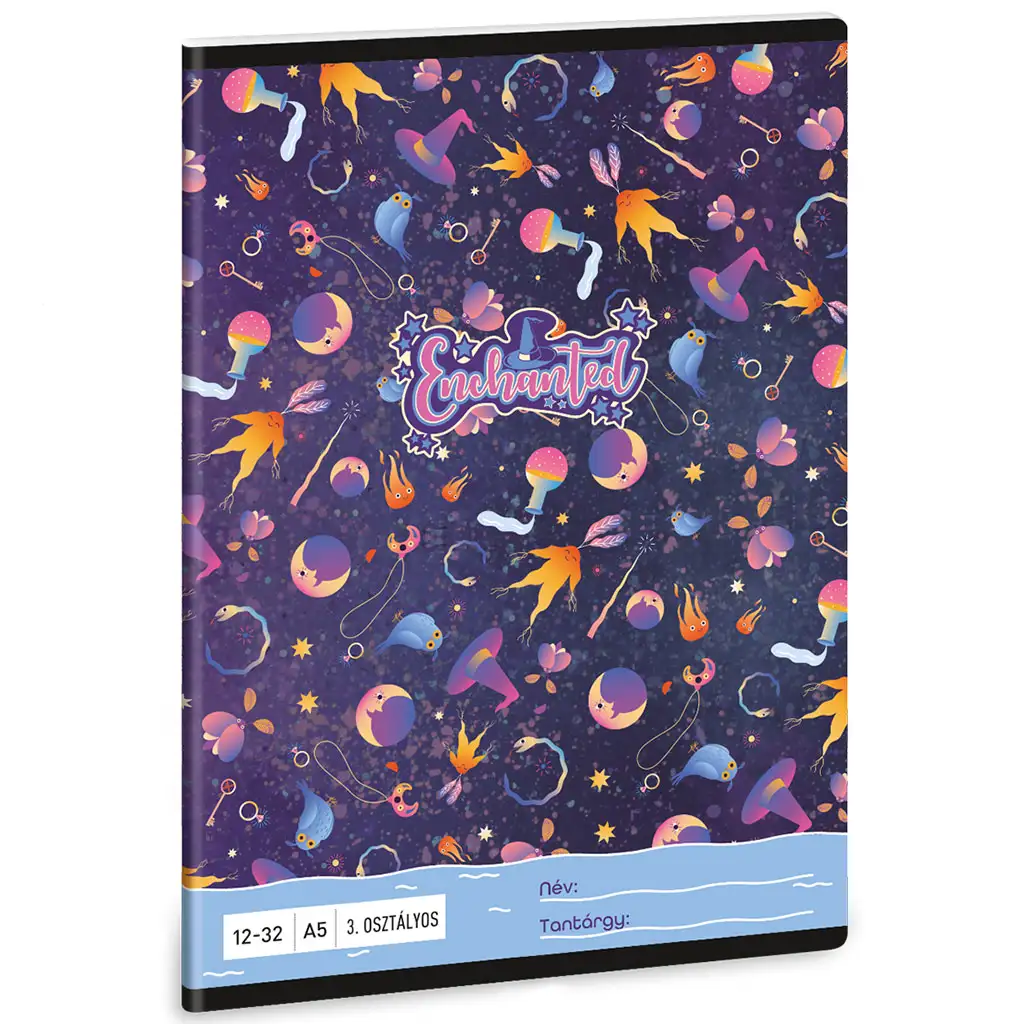 imagen de Ars Una: Cuaderno de líneas A/5 con diseño de bruja encantada de 3er grado 1