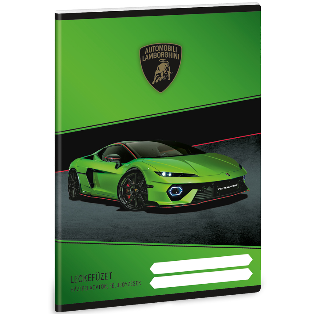imagen de Ars Una: Cuaderno de tareas con diseño de Lamborghini verde de 38 hojas A/5 1