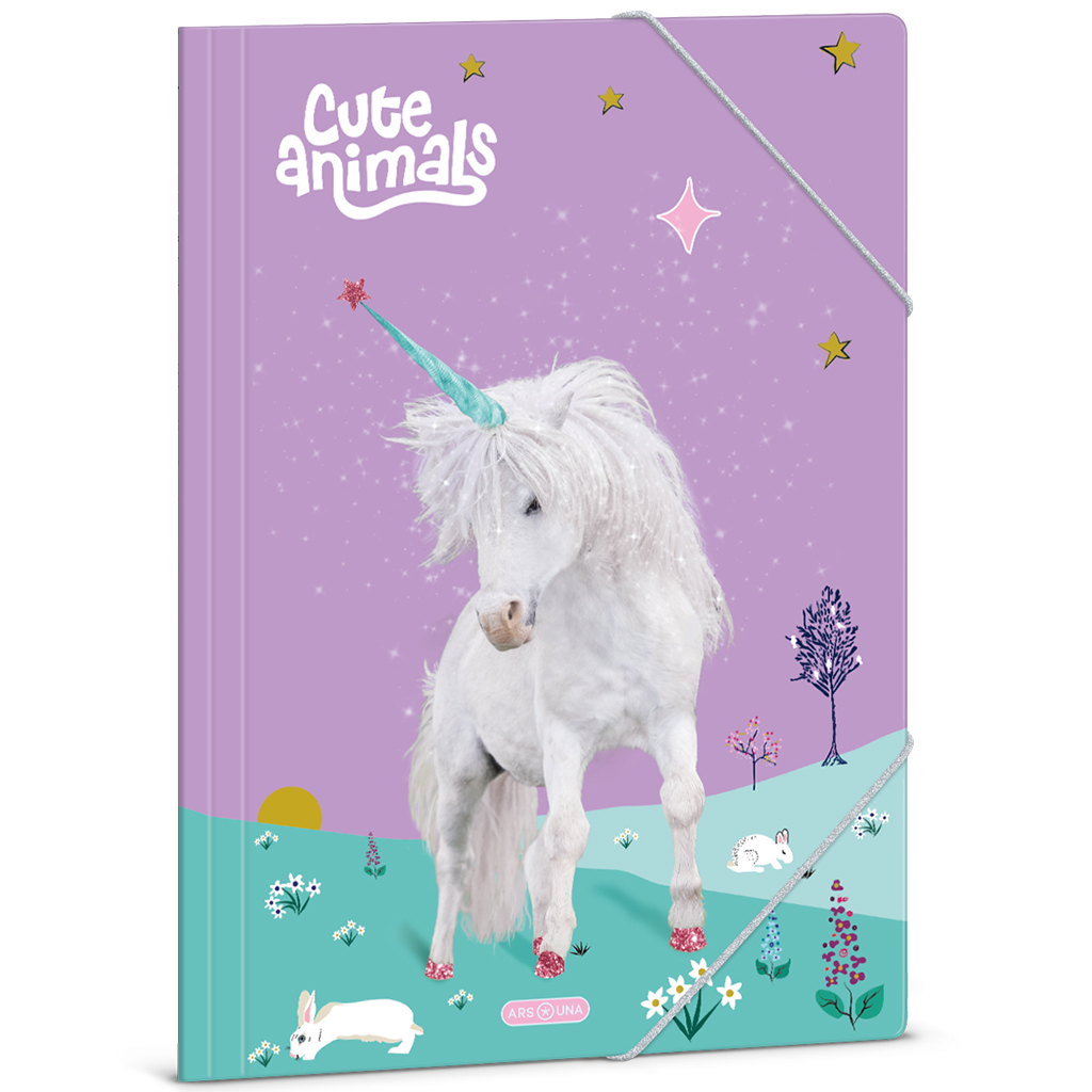 imagen de Ars Una: Cute Animals carpeta de goma con diseño de unicornio A/4 1