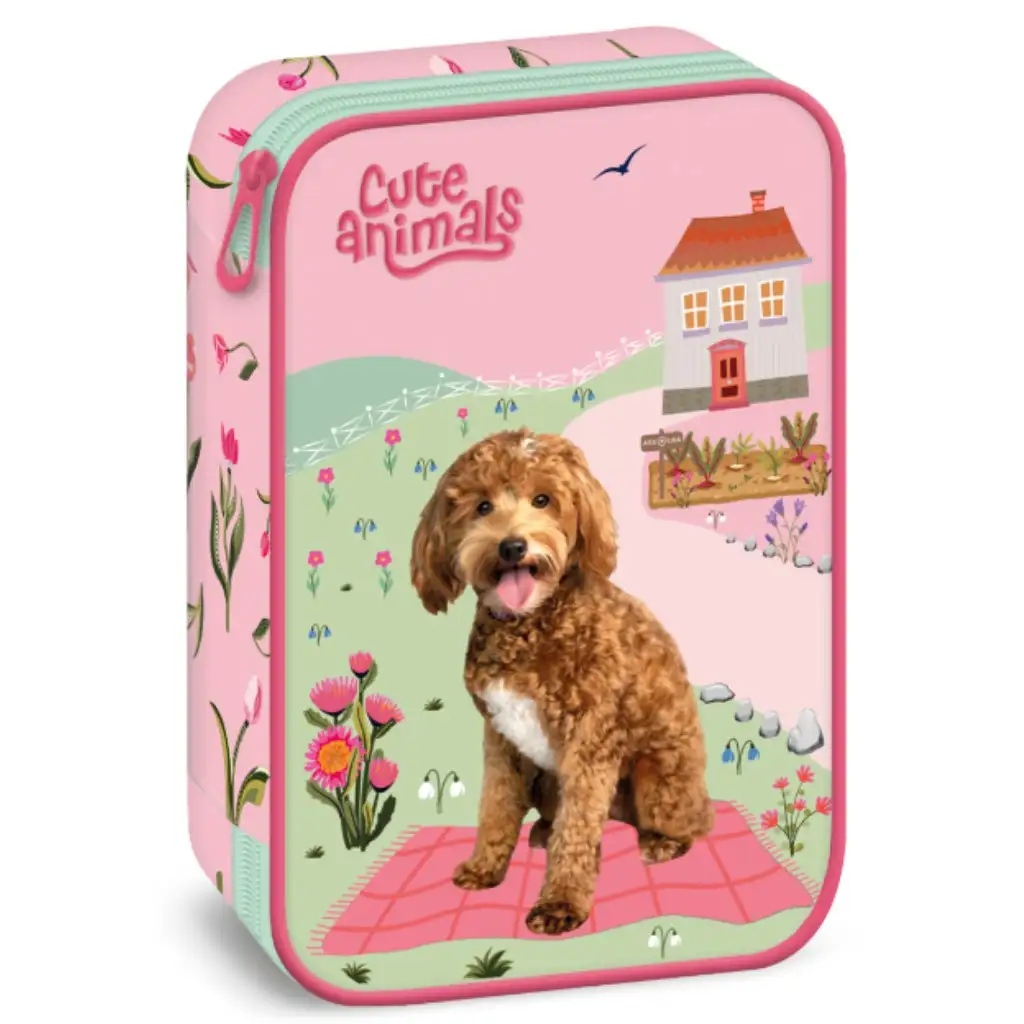 imagen de Ars Una Cute Animals Doggie estuche de lápices de múltiples niveles 1
