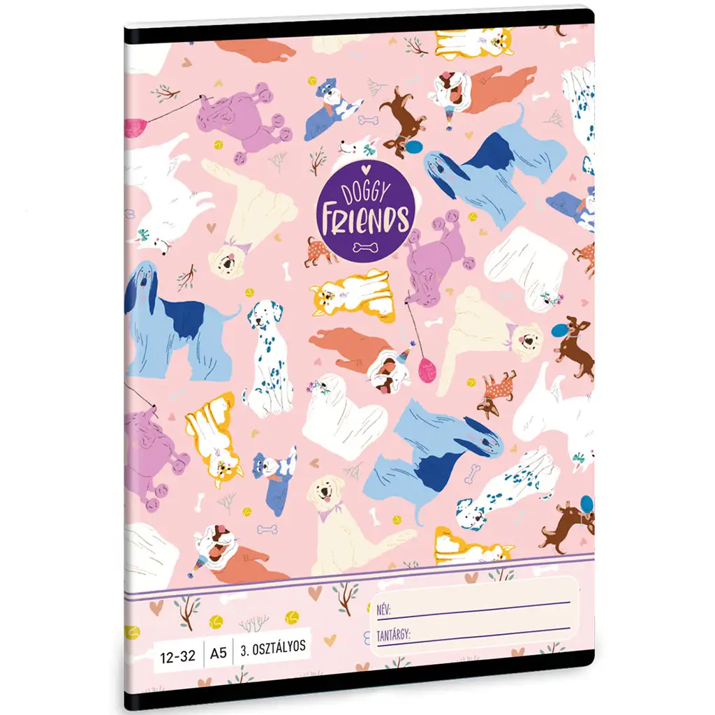 imagen de Ars Una: Doggy Friends - cuaderno de líneas para 3er grado de perritos 32 hojas A/5 1