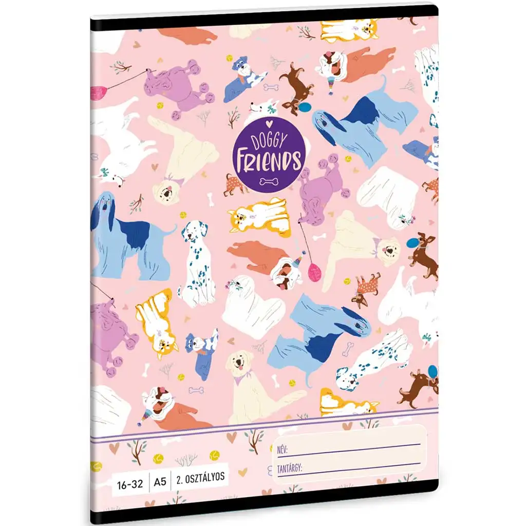 imagen de Ars Una: Doggy Friends - cuaderno de líneas para segundo grado de perritos 32 hojas A/5 1