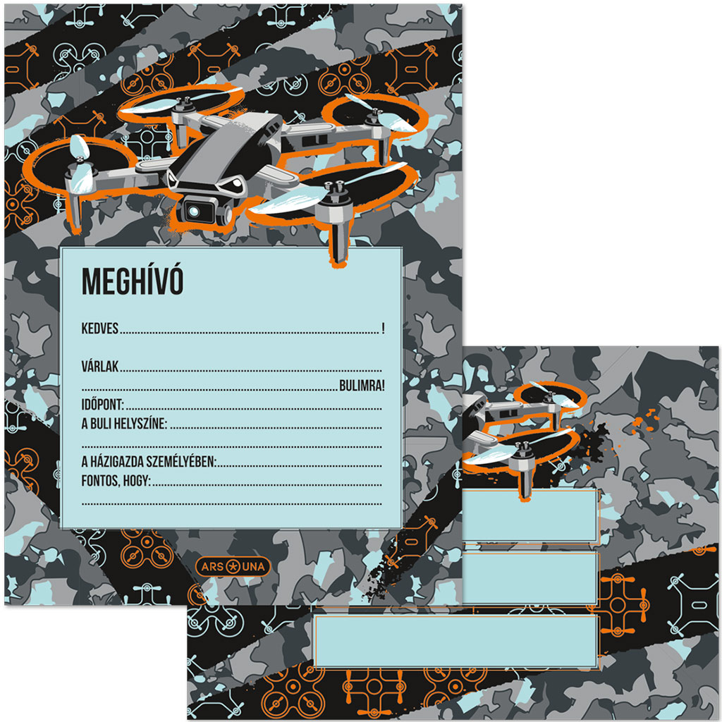 imagen de Ars Una: Drone X set de invitaciones de 10 unidades con sobre 1