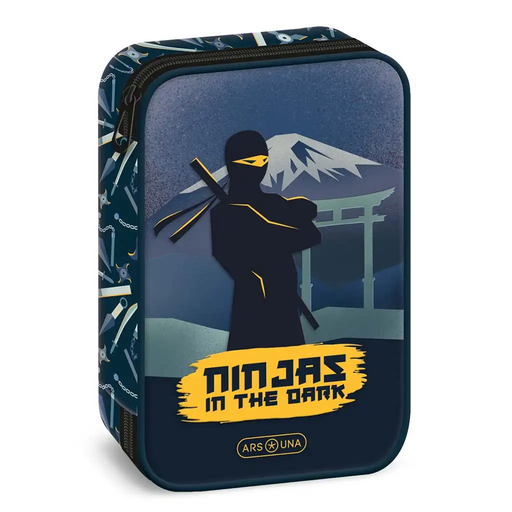 imagen de Ars Una: Estuche de lápices de múltiples niveles Ninjas in the Dark 15,5x22,5x4,5cm 1