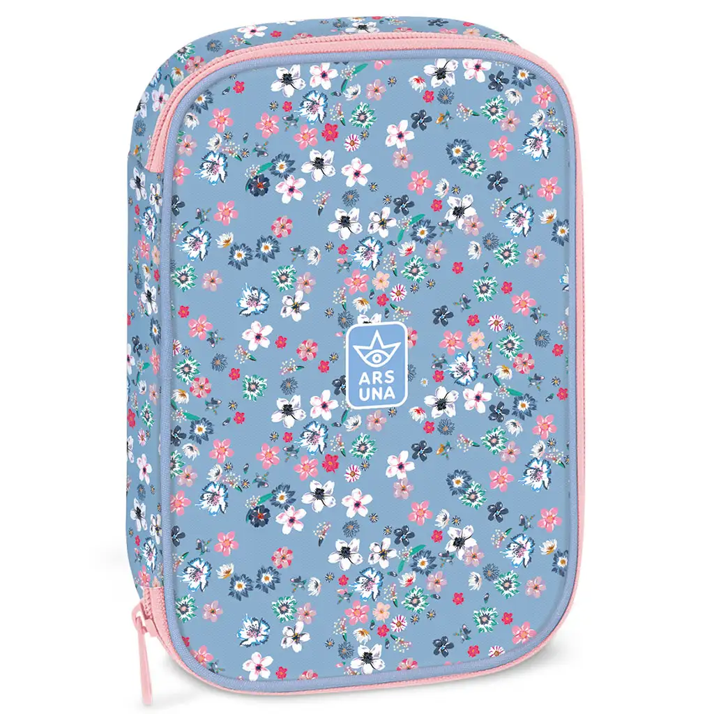 imagen de Ars Una: Estuche de múltiples niveles Pearl Blossom con flores 15,5x22,5x4,5cm 1