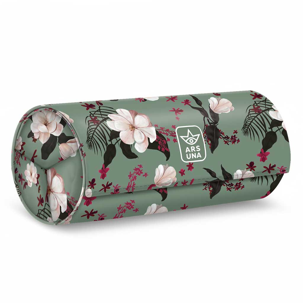 imagen de Ars Una: Estuche enrollable verde floreado 20x9x9cm 1