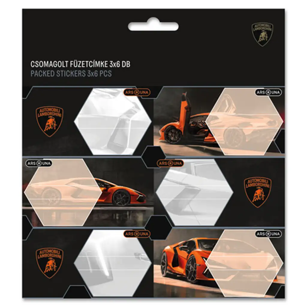 imagen de Ars Una: Etiqueta de cuaderno envuelta de Lamborghini 3x6 unidades 1