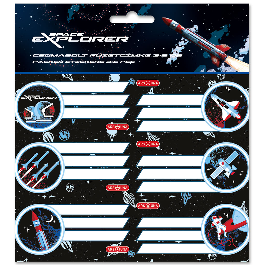 imagen de Ars Una: Etiquetas de cuaderno empaquetadas Space Explorer 3x6 unidades 1