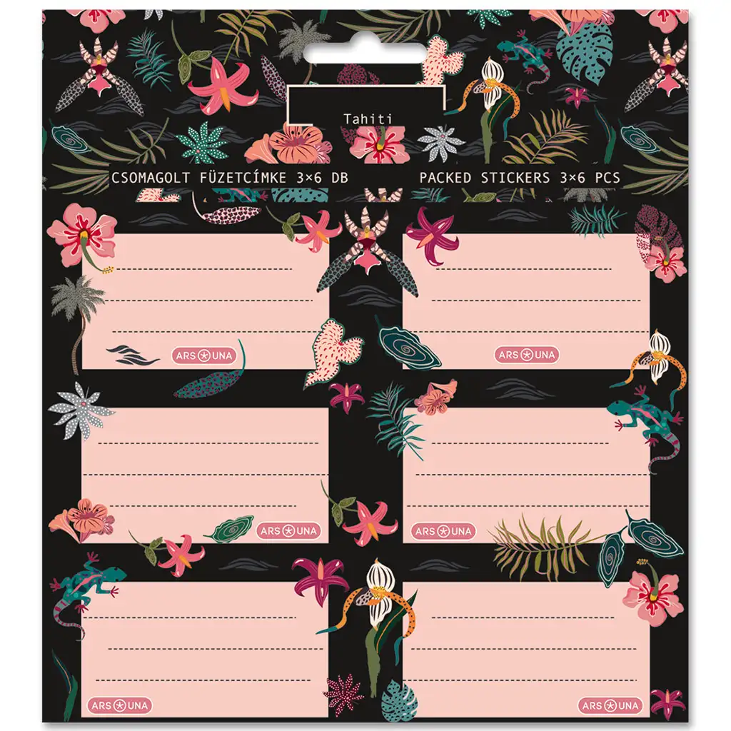imagen de Ars Una: Etiquetas de cuaderno empaquetadas Tahití 3x6 unidades 1