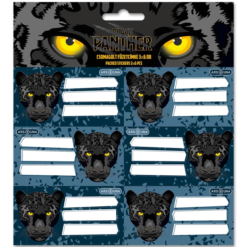 imagen de Ars Una: Etiquetas de cuaderno en paquete Black Panther 3x6 pcs 1