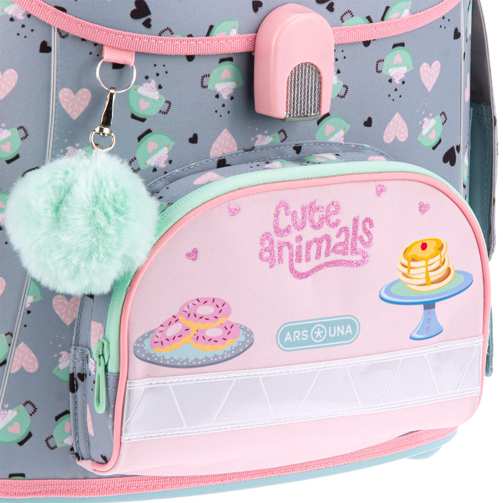 imagen de Ars Una: Fiesta de té de animales adorables mochila ergonómica con cierre magnético 33x41x24cm 7