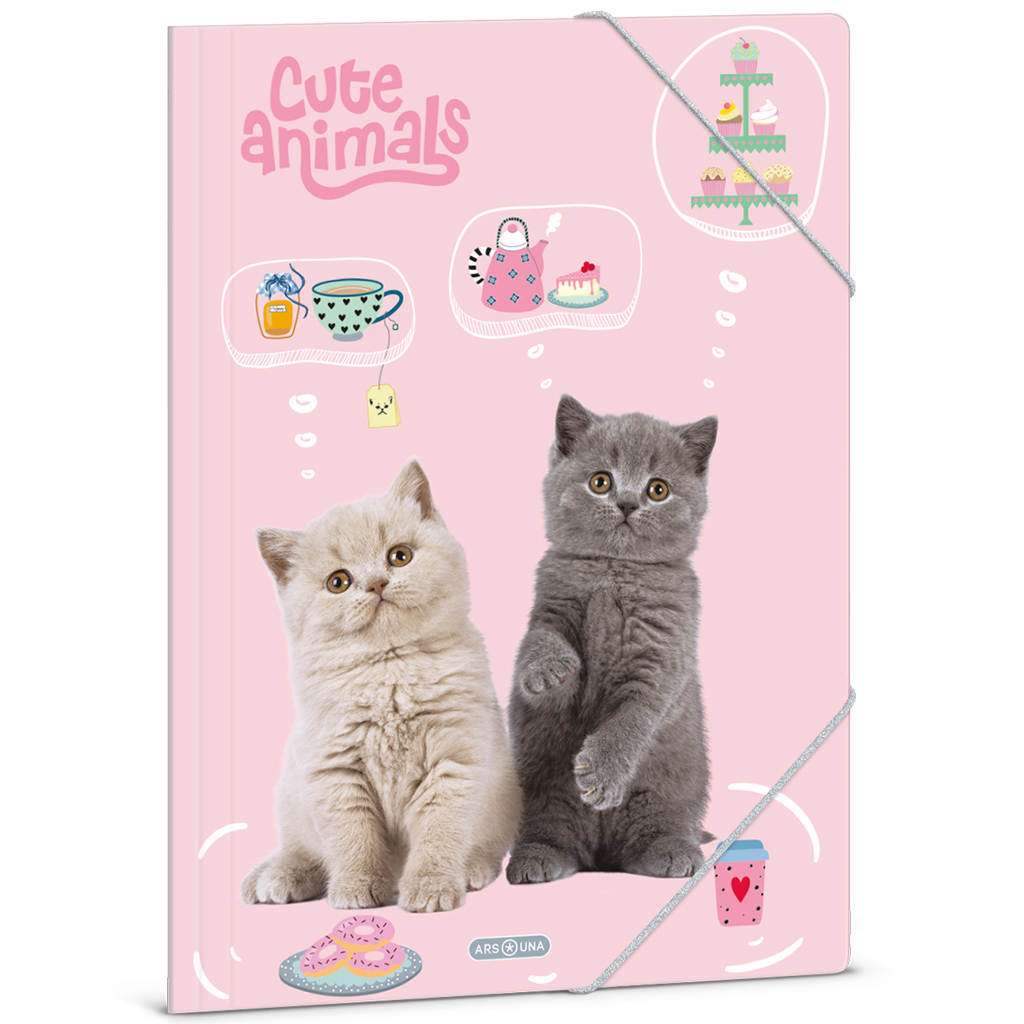 imagen de Ars Una: Fiesta de té de animales lindos carpeta de gatos tamaño A/4 1