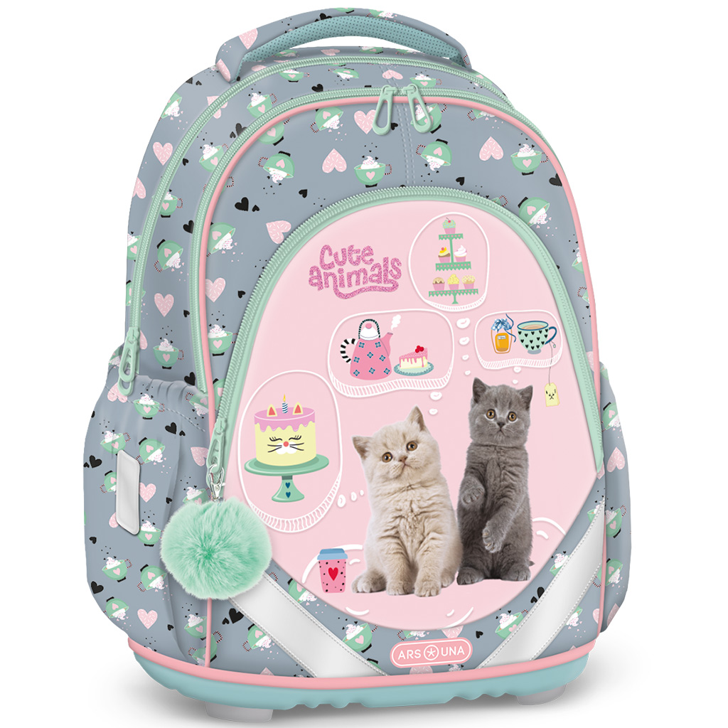 imagen de Ars Una: Fiesta de té de Animales Lindos mochila anatómica con gatos, mochila 33×43×22cm 1