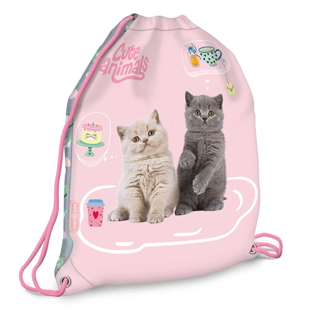 imagen de Ars Una: Fiesta de té de animales lindos mochila de gato, bolsa deportiva 32x42cm 1