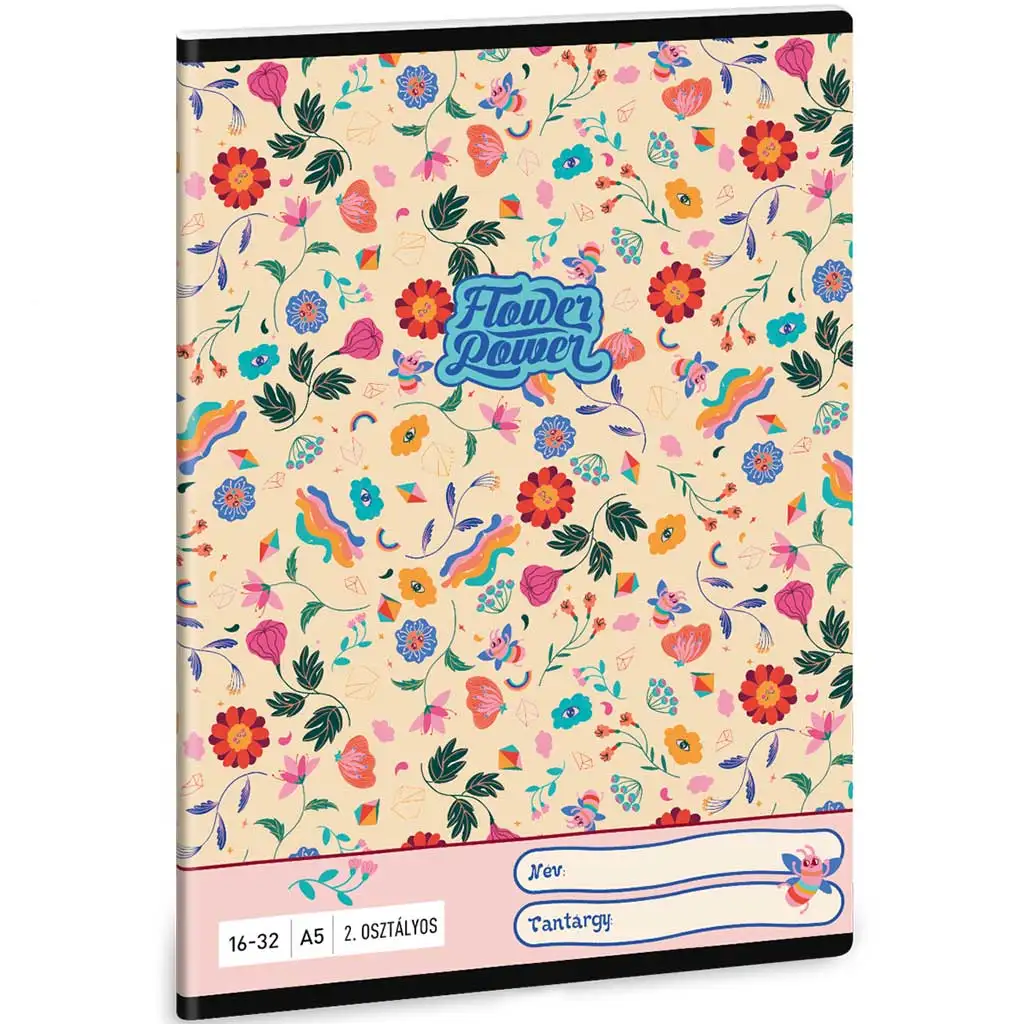 imagen de Ars Una: Flower Power cuaderno de líneas con estampado floral para 2º grado 32 hojas A/5 1