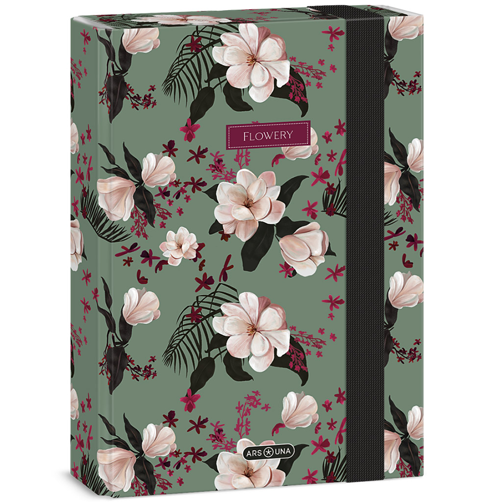 imagen de Ars Una: Flowery green caja de cuadernos con flores A/5 1