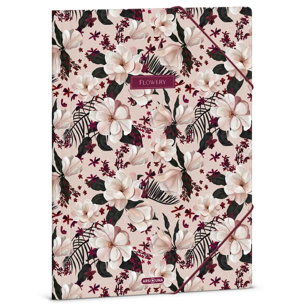 imagen de Ars Una: Flowery Pink carpeta de goma A/4 1