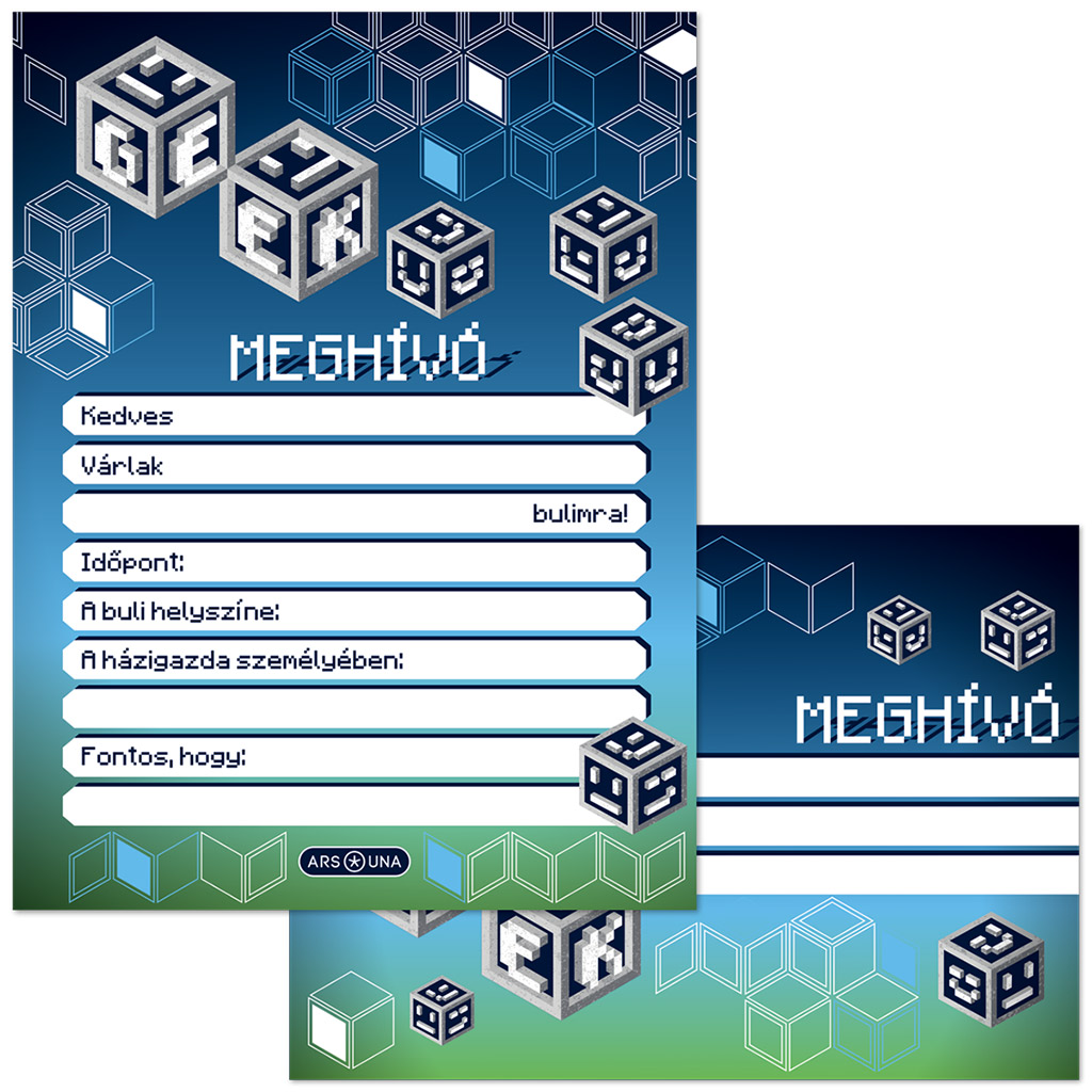 imagen de Ars Una: Geek set de invitaciones de 10 piezas con sobre 1