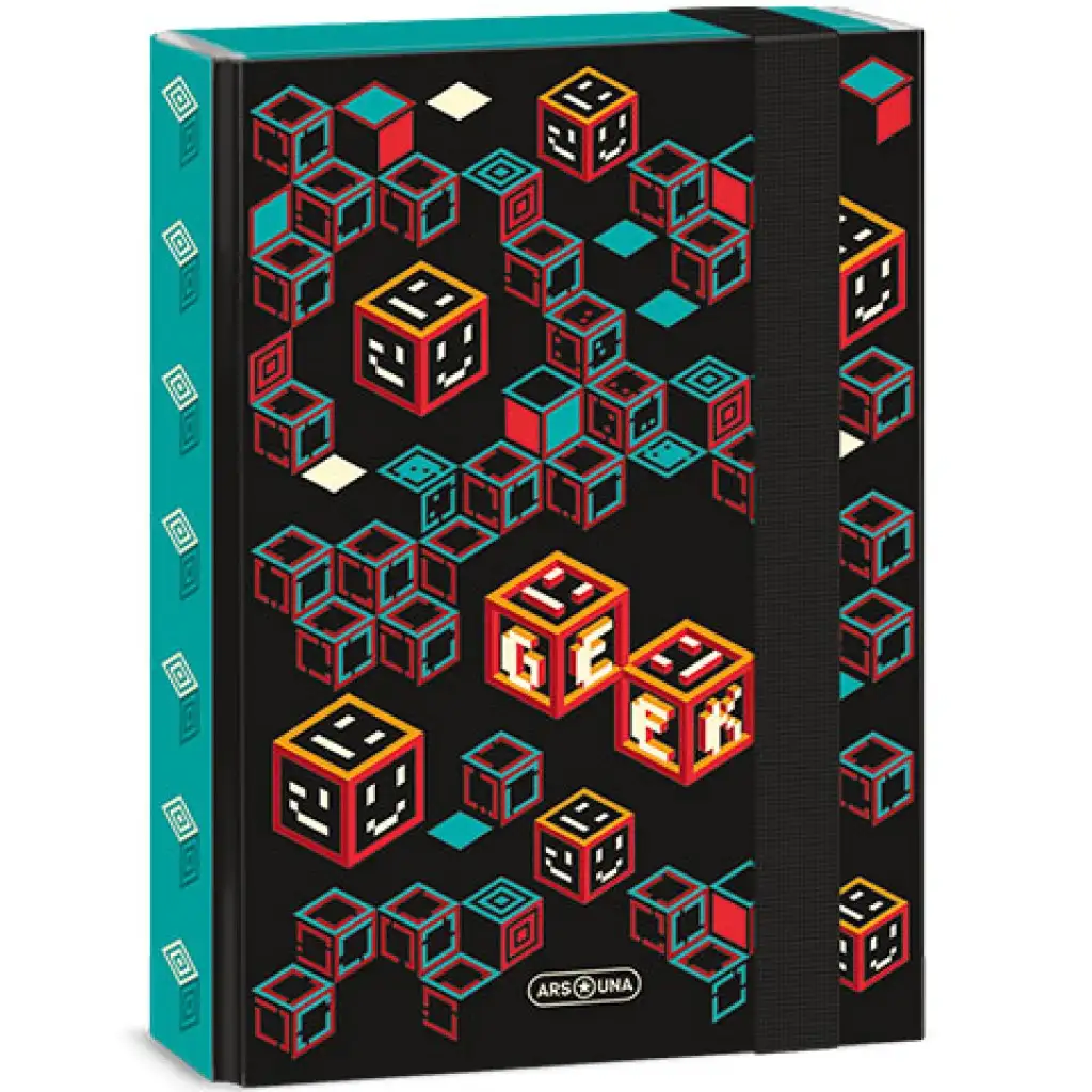 imagen de Ars Una: Geek turquesa-negro caja de cuadernos A/5 1