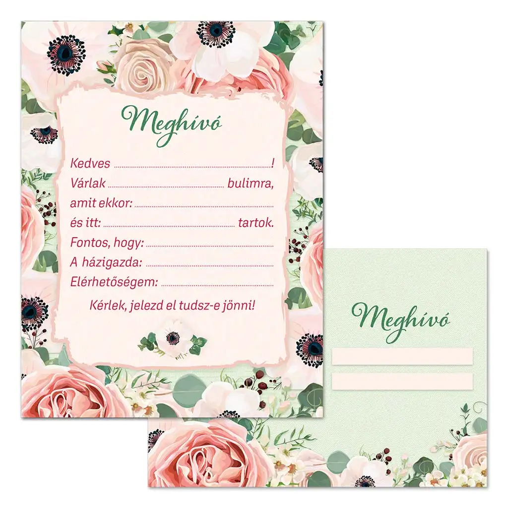 imagen de Ars Una: Invitación de fiesta con diseño de rosas 10 unidades 1