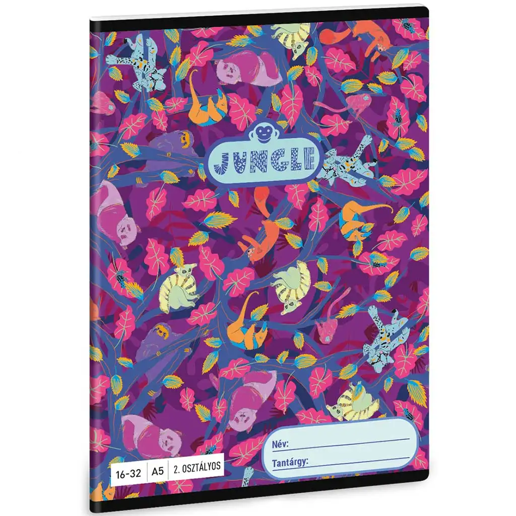 imagen de Ars Una: Jungle - Cuaderno de líneas con estampado de animales de la selva para 2º grado 32 hojas A/5 1