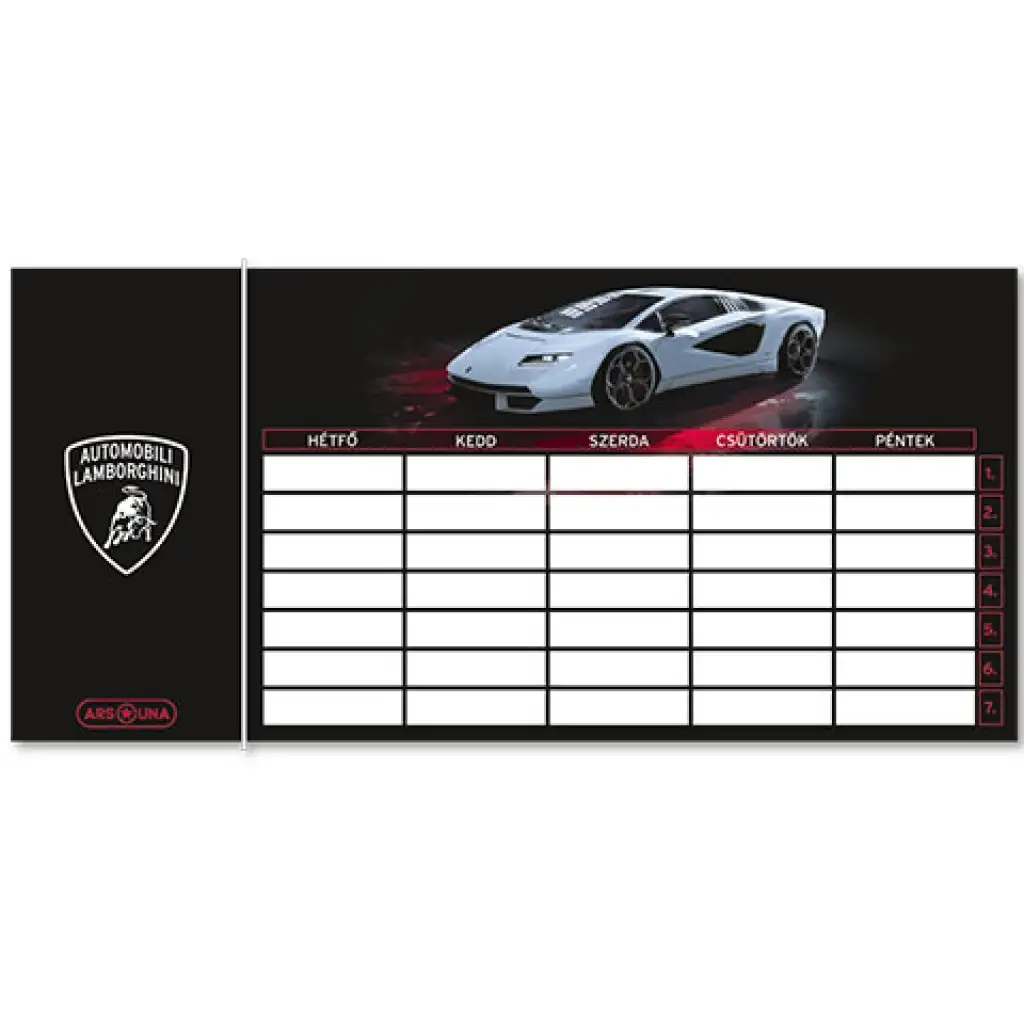 imagen de Ars Una: Lamborghini calendario de una hoja, a doble cara en color negro 1