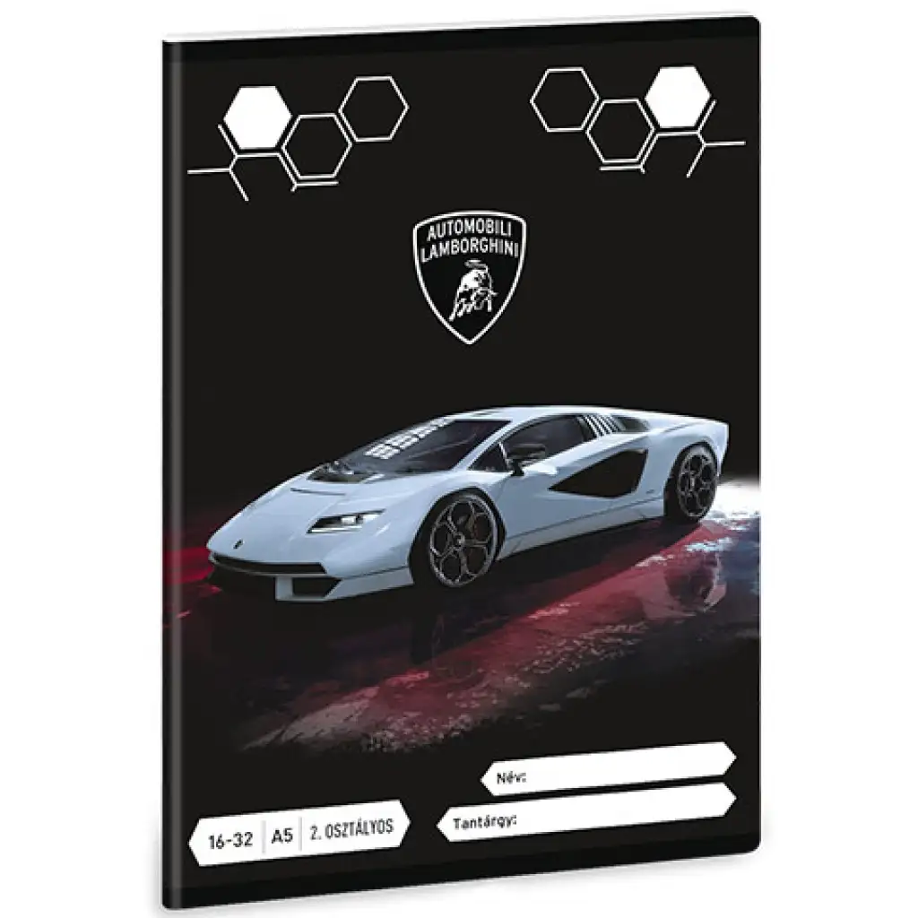 imagen de Ars Una: Lamborghini gris cuaderno de líneas de 2º grado A/5 16-32 1