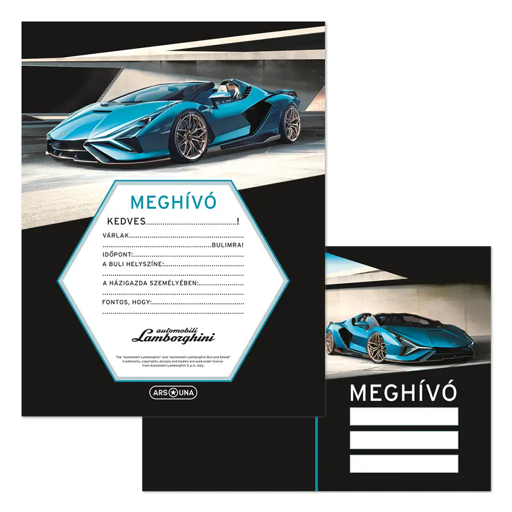 imagen de Ars Una: Lamborghini set de invitaciones de 10 piezas con sobre 1
