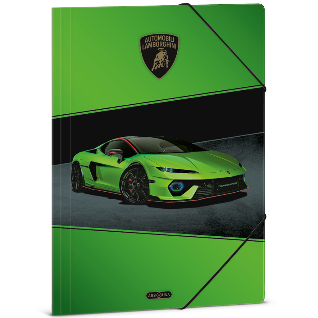 imagen de Ars Una: Lamborghini verde carpeta con goma tamaño A/4 1