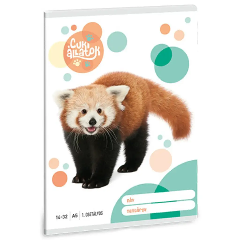 imagen de Ars Una: Lindos panda rojo cuaderno de líneas para 1º de primaria A/5 14-32 1