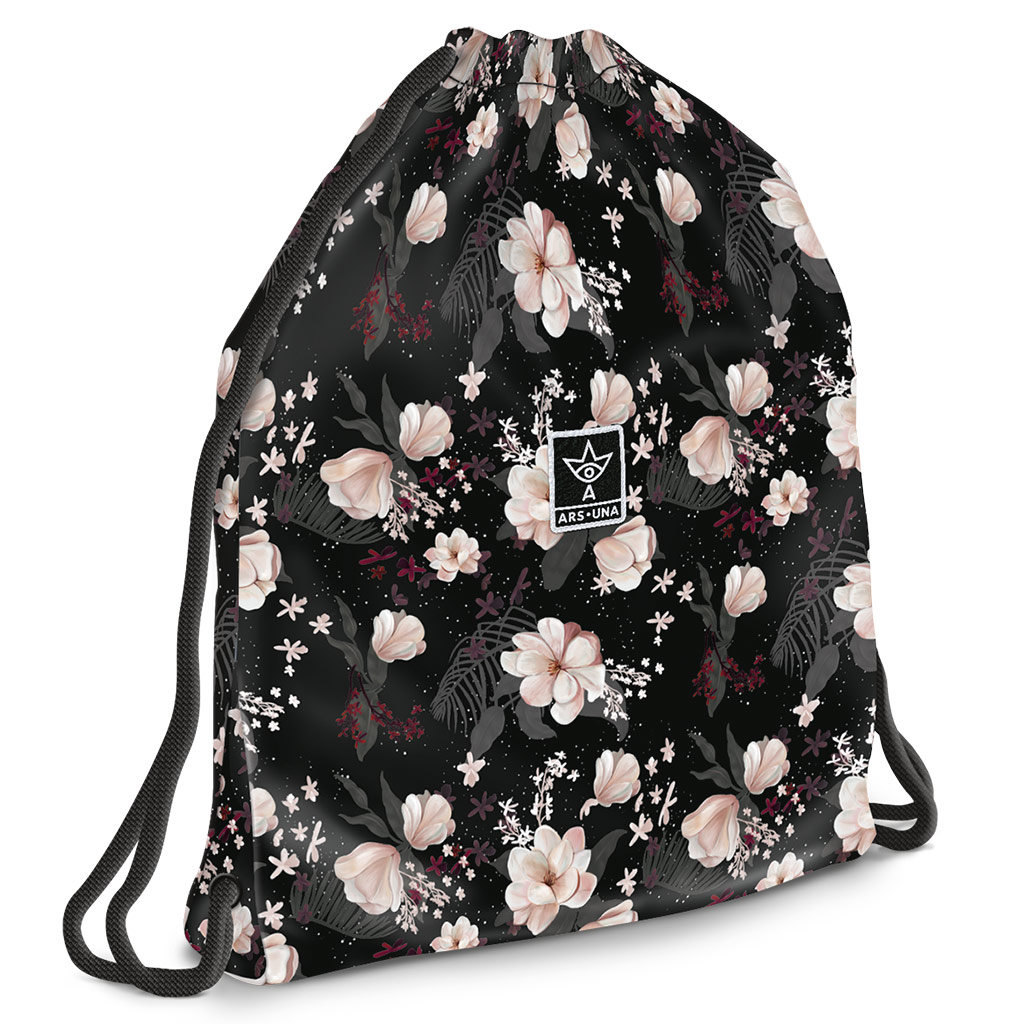 imagen de Ars Una: Mochila de deporte adolescente Flowery Black con flores 37,5x46cm 1
