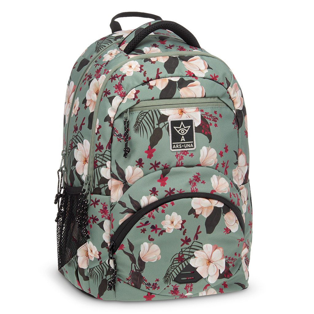 imagen de Ars Una: Mochila ergonómica verde floreada 27 L 1