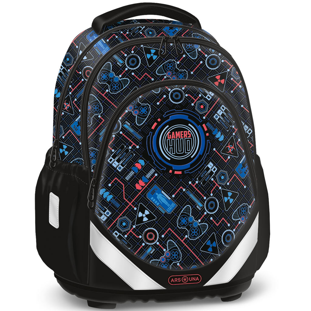 imagen de Ars Una: Mochila escolar anatómica Gamers HUD de 33x42x21cm 1
