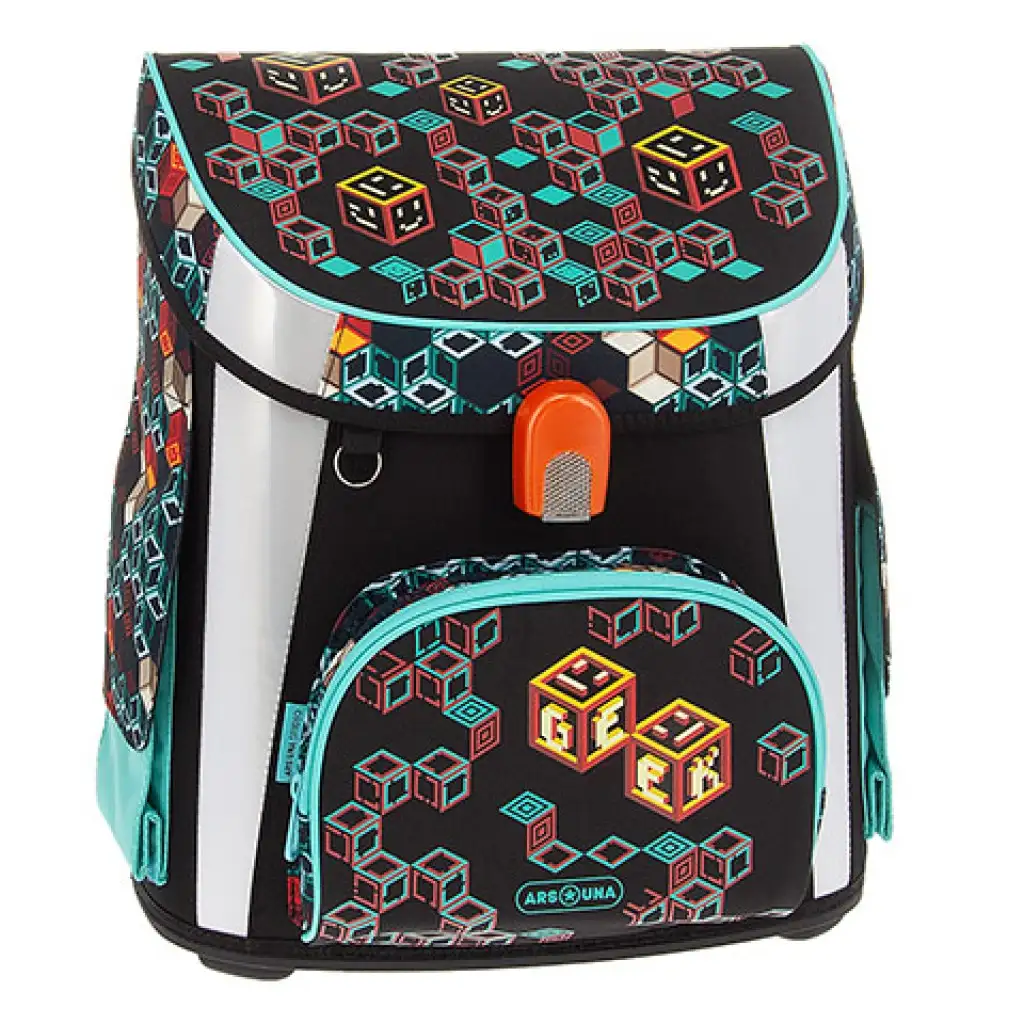 imagen de Ars Una: Mochila escolar compacta Geek con cierre magnético 33x41x24cm 1